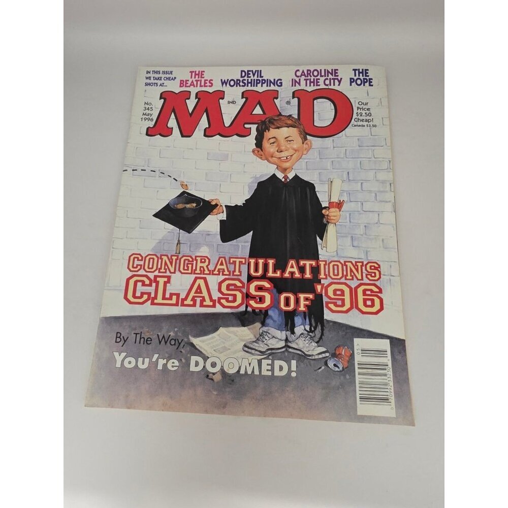 MAD Magazine May 1996 #345 Class of '96 Graduation Beatles Pope E.C